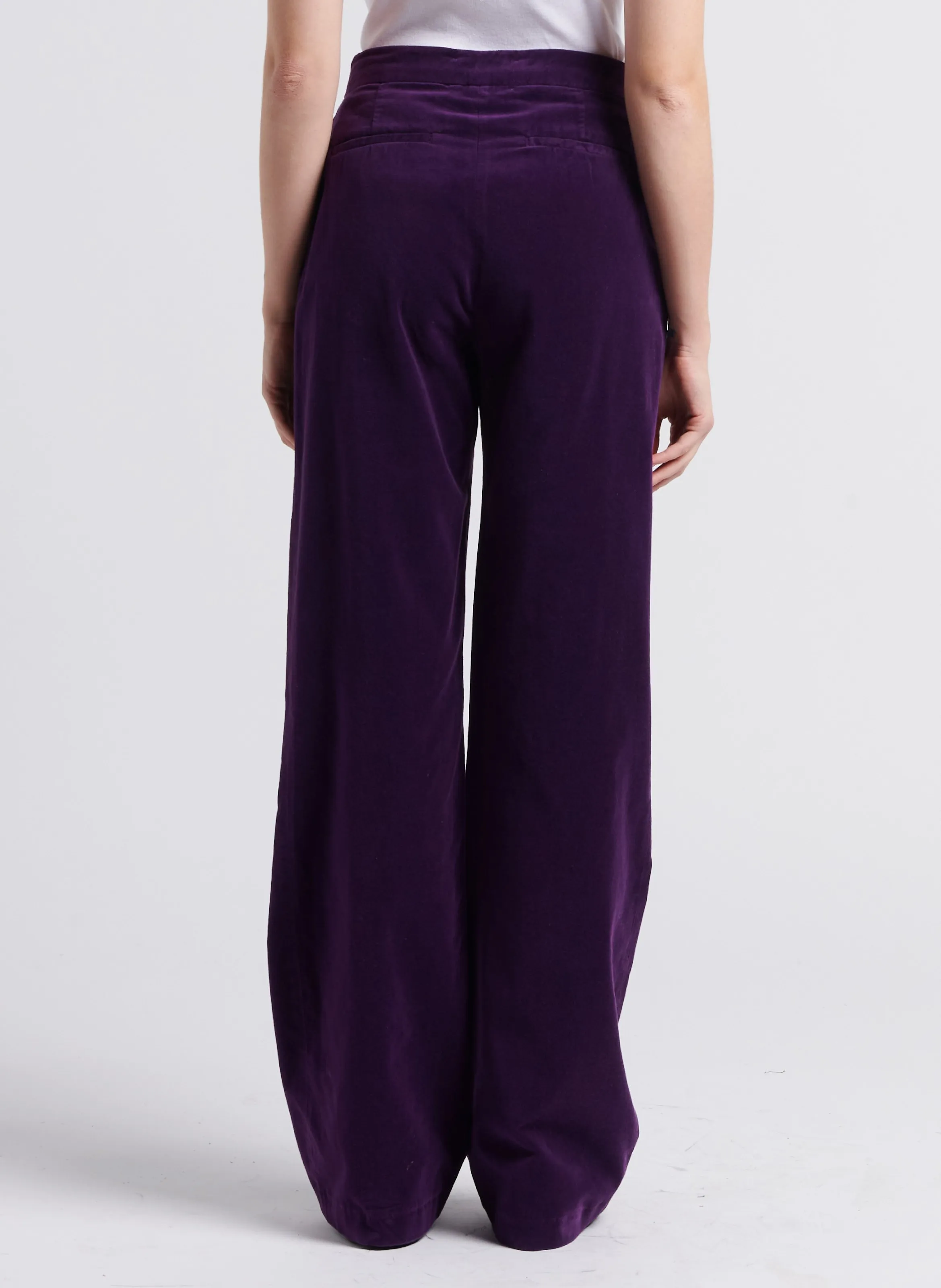 RIGA  PANTALóN ANCHO DE ALGODóN EN VIOLETA