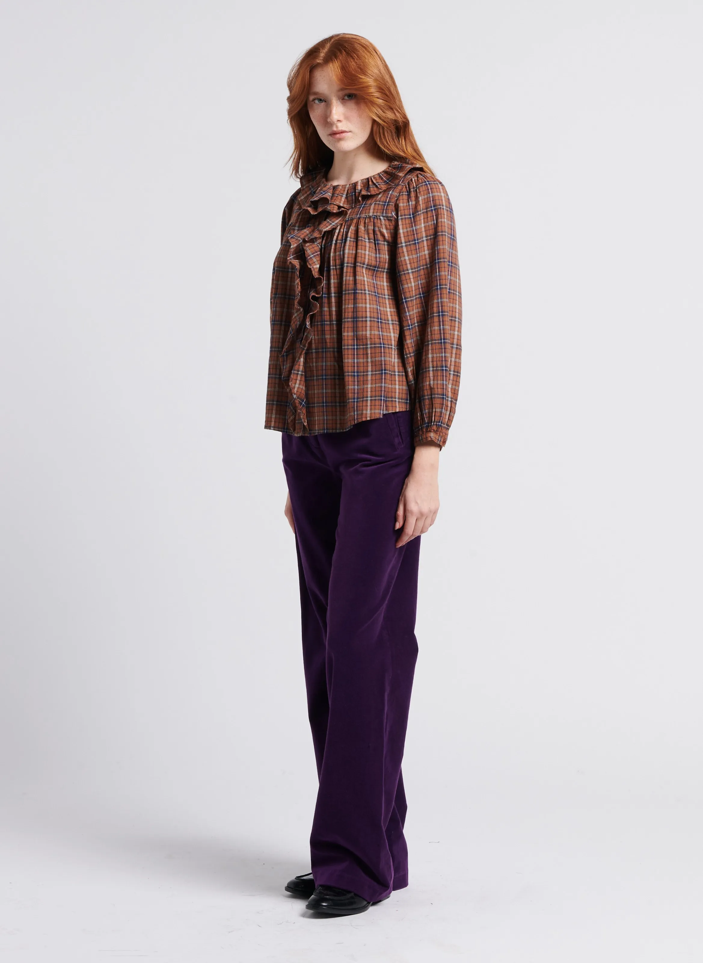 RIGA  PANTALóN ANCHO DE ALGODóN EN VIOLETA