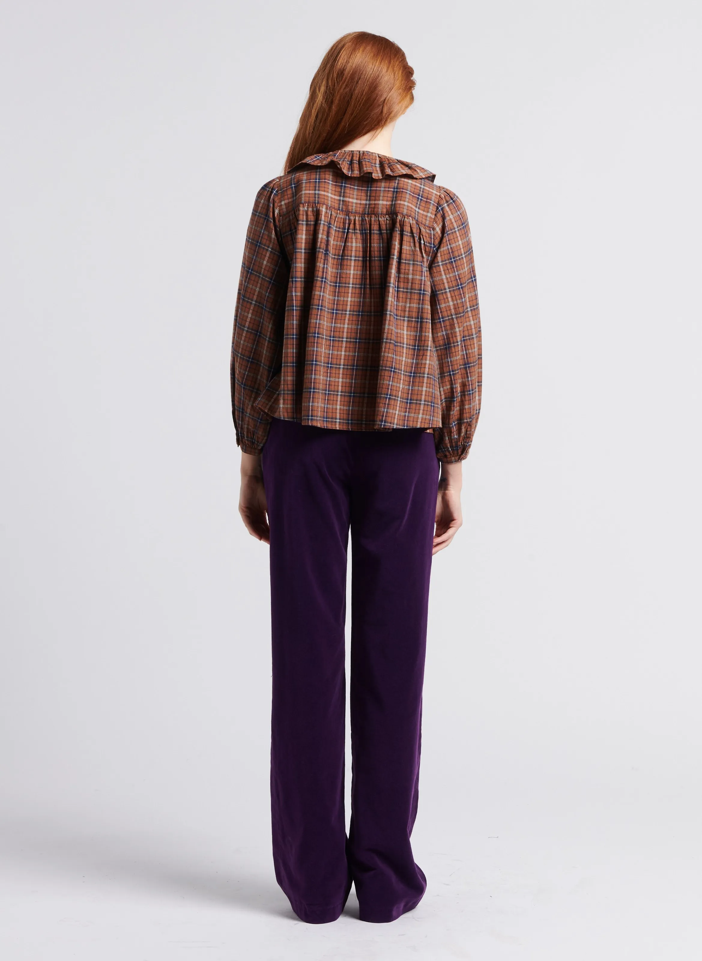 RIGA  PANTALóN ANCHO DE ALGODóN EN VIOLETA