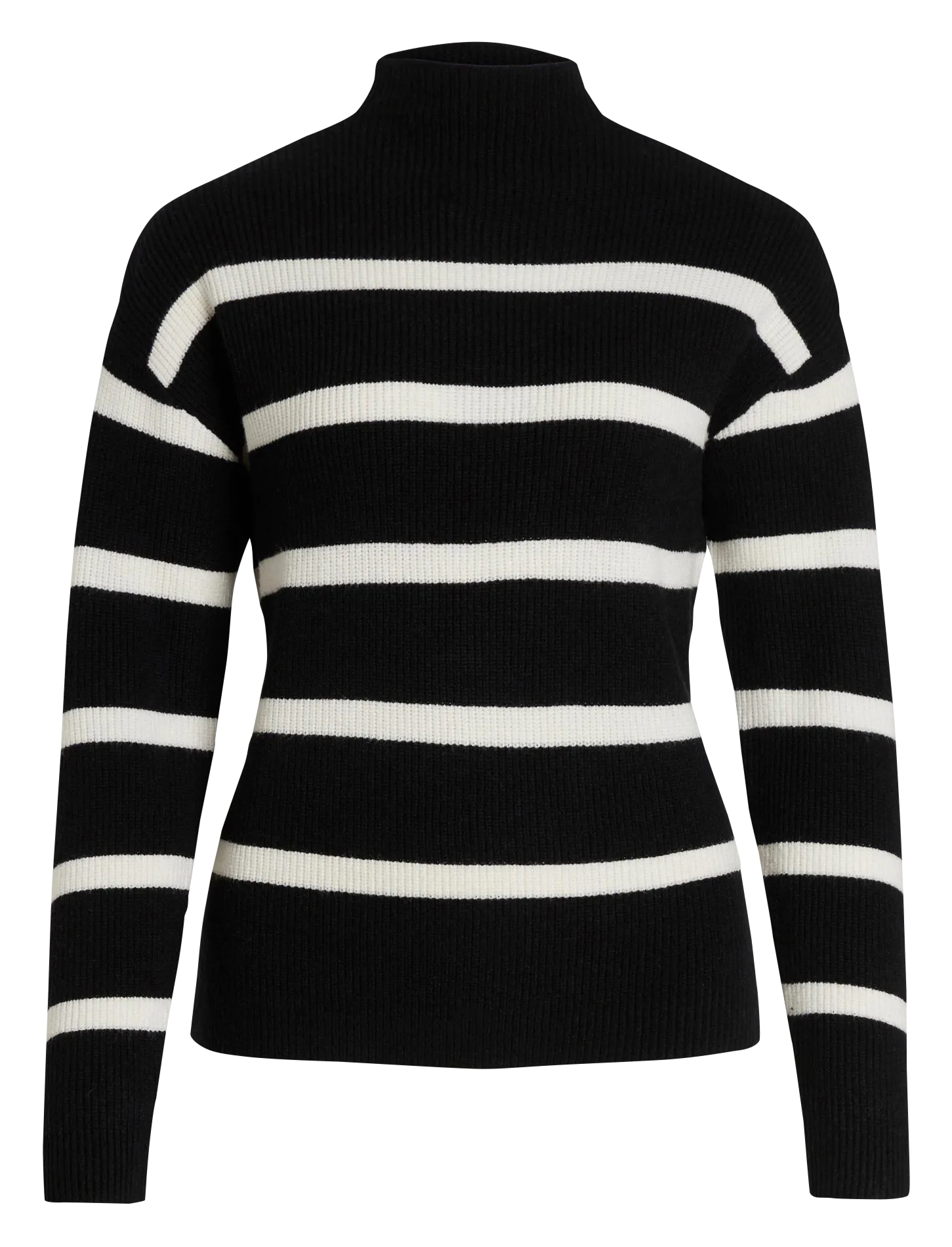 RIL  JERSEY DE RAYAS CON CUELLO ALTO EN NEGRO