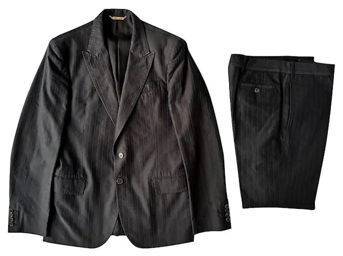 Roberto Cavalli Traje vintage de algodón Azul oscuro 