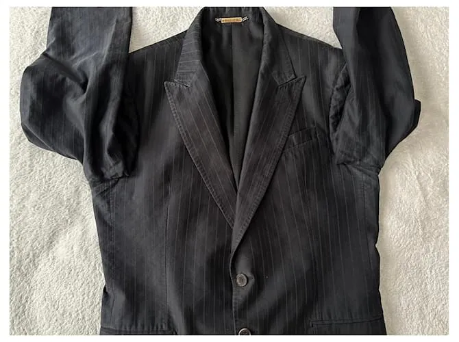 Roberto Cavalli Traje vintage de algodón Azul oscuro 