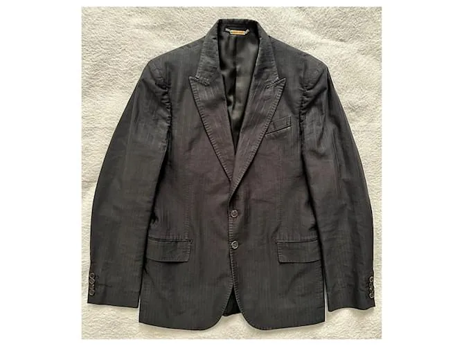 Roberto Cavalli Traje vintage de algodón Azul oscuro 