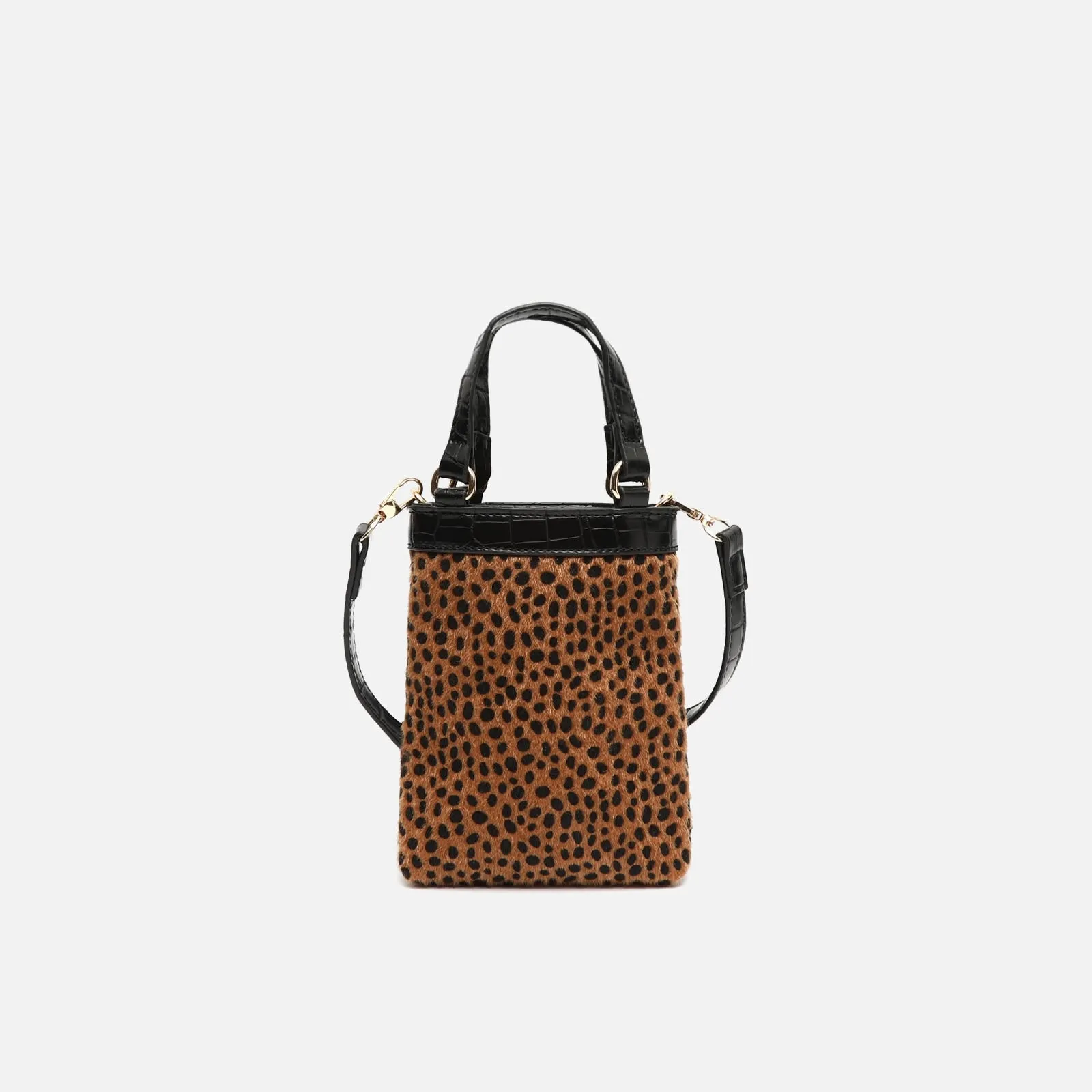 Samira bolso de mano pequeo animal print con asa bandolera extraíble