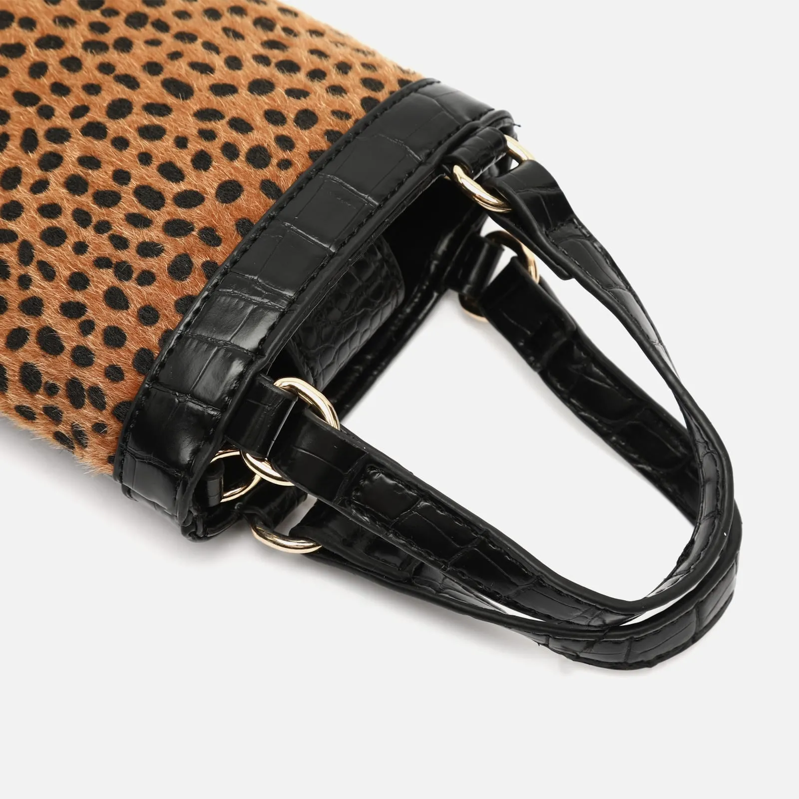 Samira bolso de mano pequeo animal print con asa bandolera extraíble
