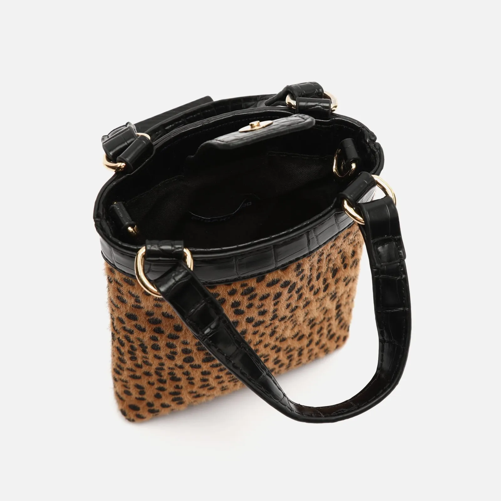 Samira bolso de mano pequeo animal print con asa bandolera extraíble