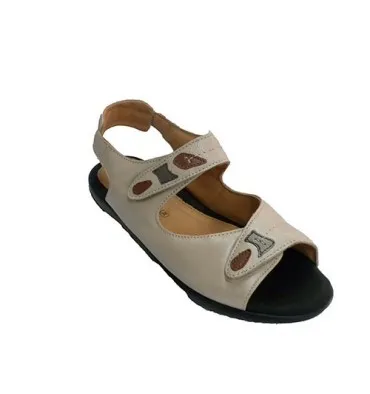 Sandalia mujer muy cómoda planta muy blandita con velcro Doctor Cutillas en beig