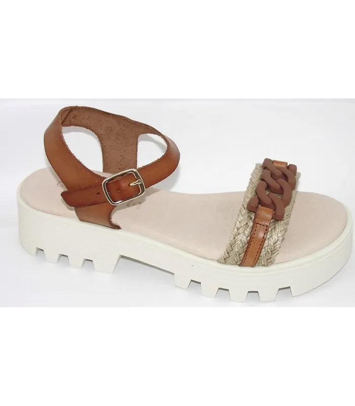 SANDALIA PIEL CUEROYUTE CON CADENA