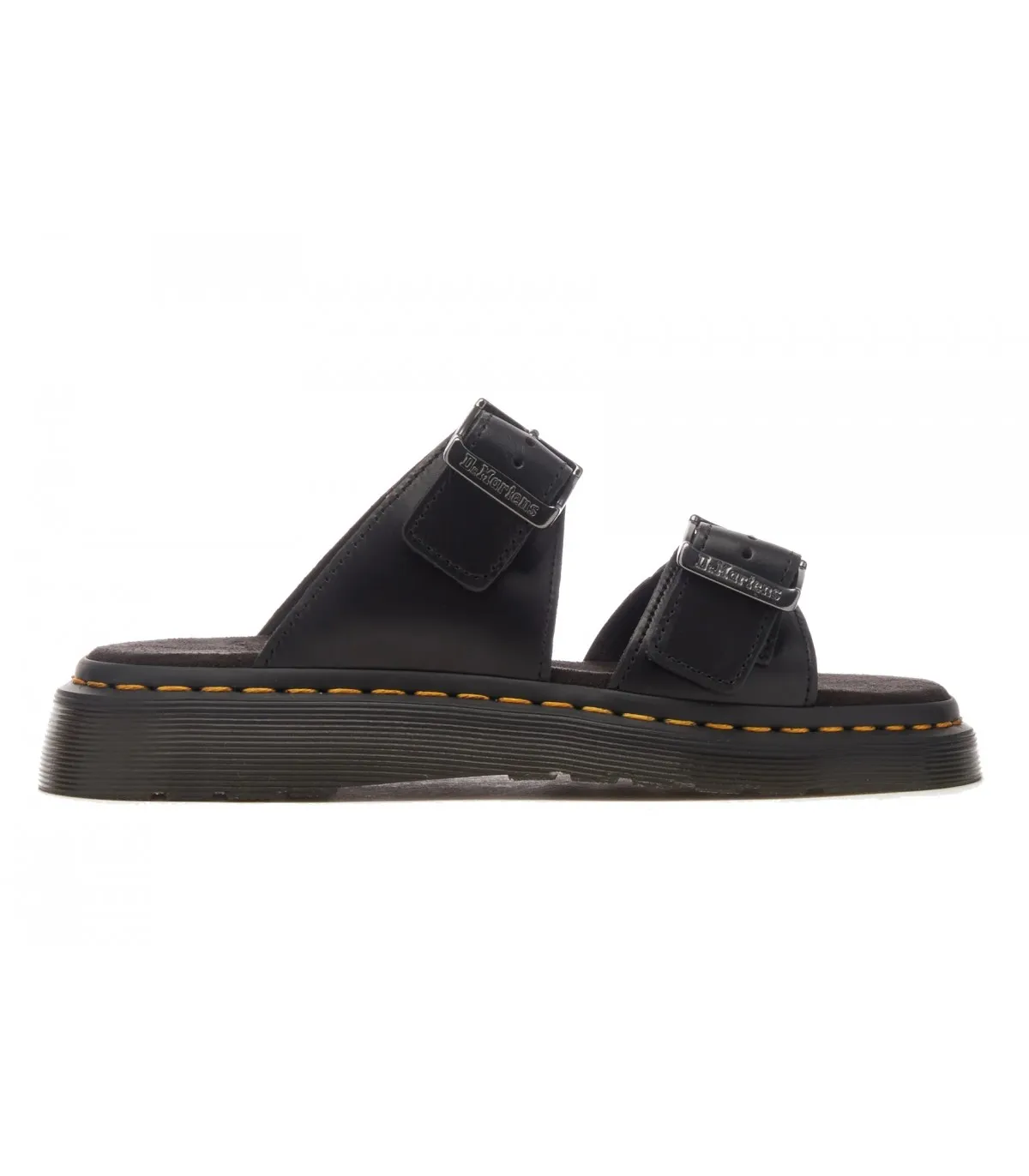 Sandalia piel mujer negra Dr. Martens dos hebillas