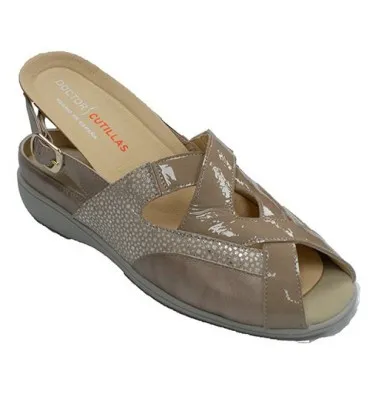 Sandalias mujer especiales para plantillas Doctor Cutillas en beig