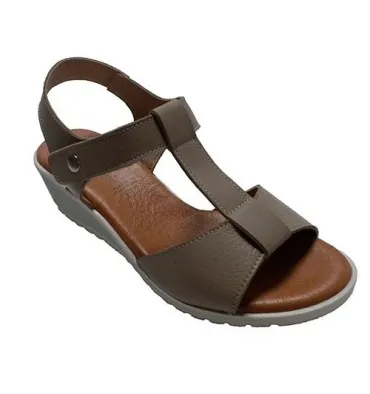 Sandalias mujer tira velcro plantilla gel Rodri en visón