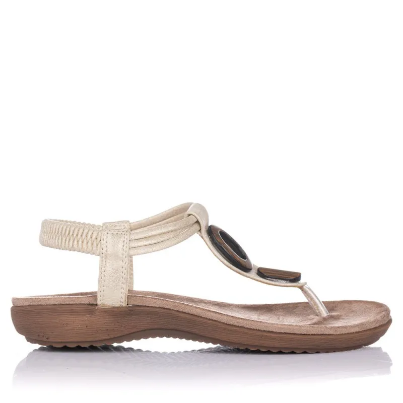 Sandalias Planas Zapp 17063 Mujer Oro