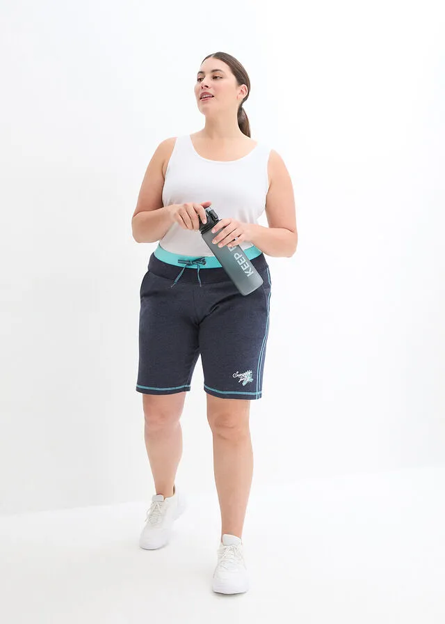 SHORTS DE VERANO DE PUNTO AZUL OSCUROVERDE AGUAMARINA ESTAMPADO