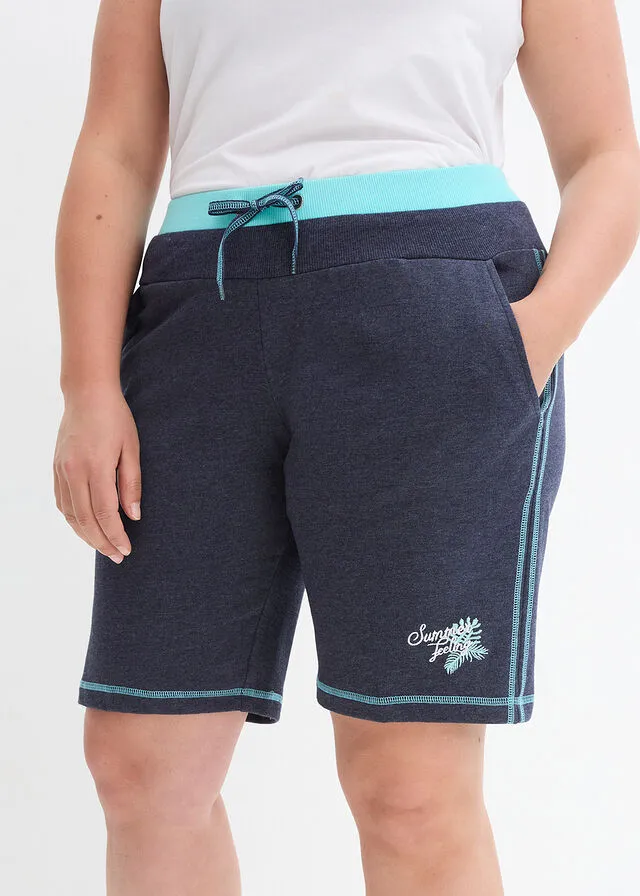 SHORTS DE VERANO DE PUNTO AZUL OSCUROVERDE AGUAMARINA ESTAMPADO