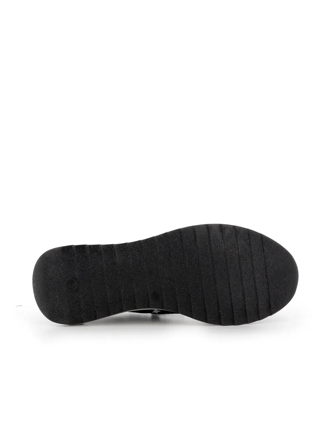 Sneaker piel negro cordones elasticos mujer CETTI