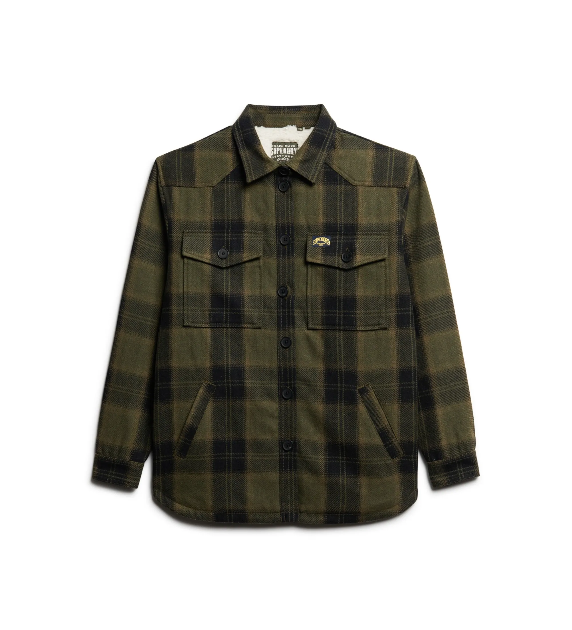 Sobrecamisa de borreguillo a cuadros verde