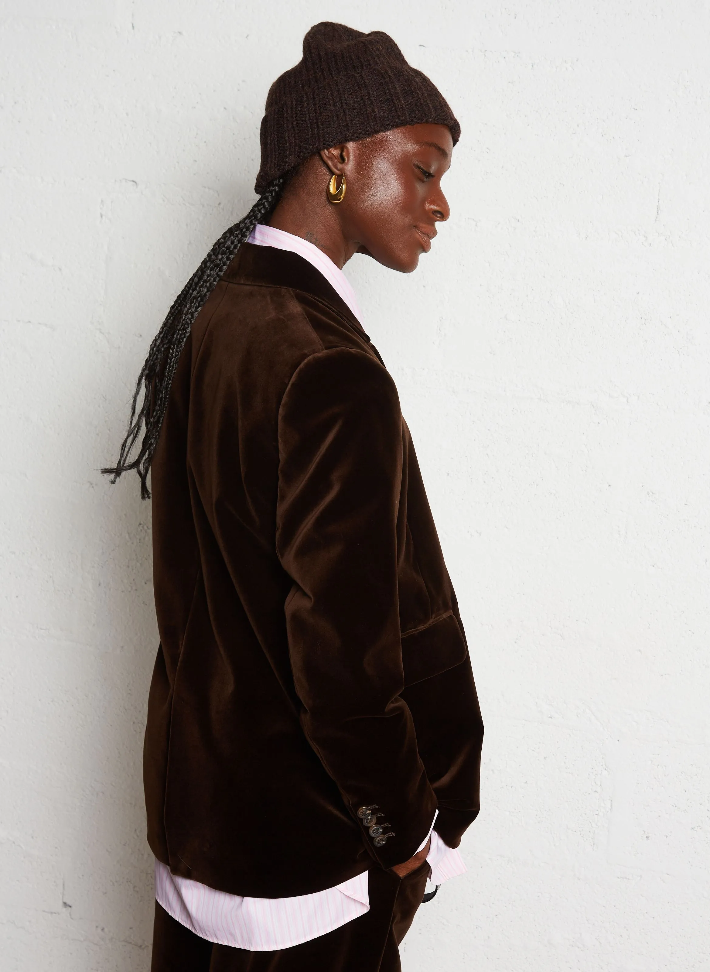 SOEUR CASSIOPEE  CHAQUETA DE ALGODóN CON CUELLO SASTRE EN MARRON