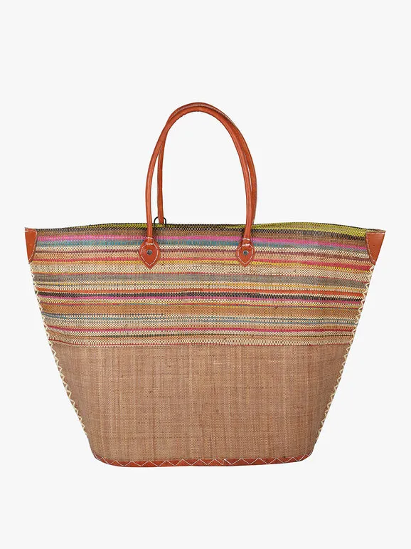 Solada Bolso de playa de paja de colores