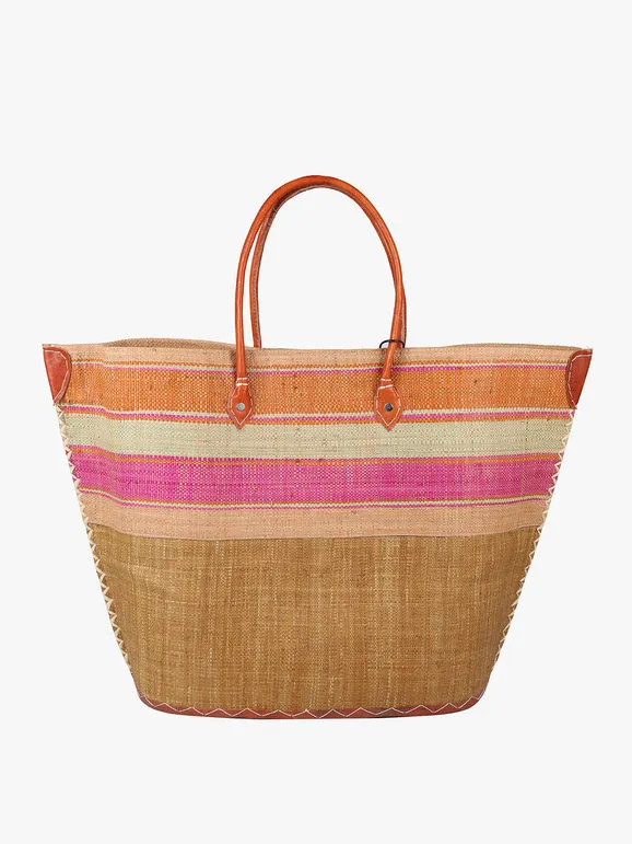 Solada Bolso de playa de paja de colores