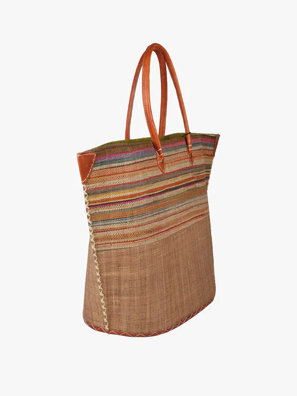 Solada Bolso de playa de paja de colores