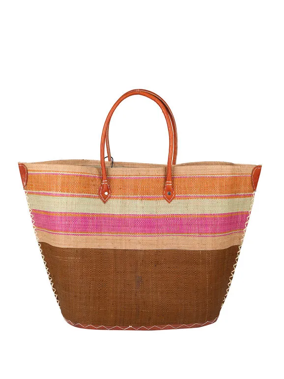 Solada Bolso de playa de paja de colores