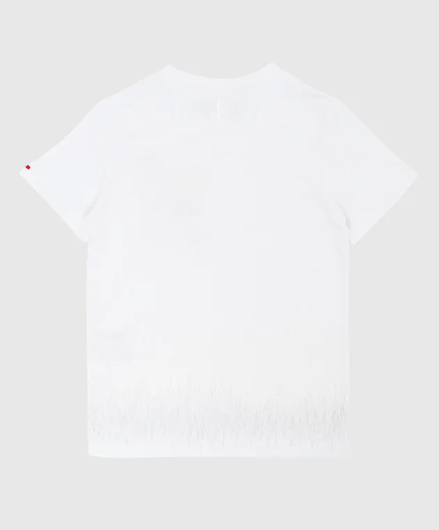 STEFANO RICCI CHILDREN'S WHITE TSHIRT WITH EMBROIDERY