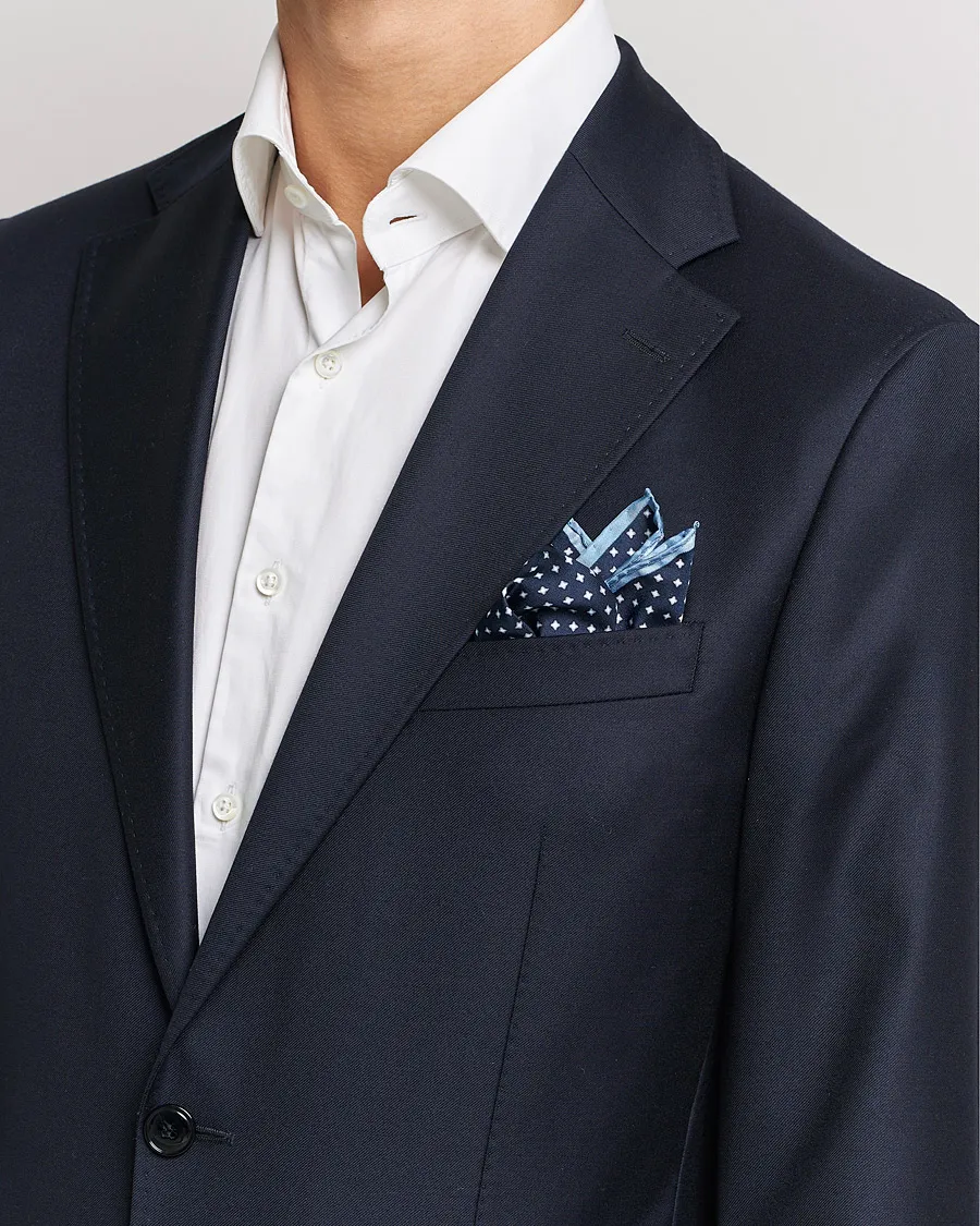 Stenströms Silk Handkerchief Dark Blue