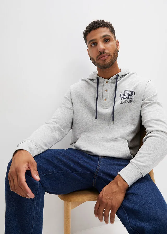 Sudadera con capucha Gris claro jaspeado