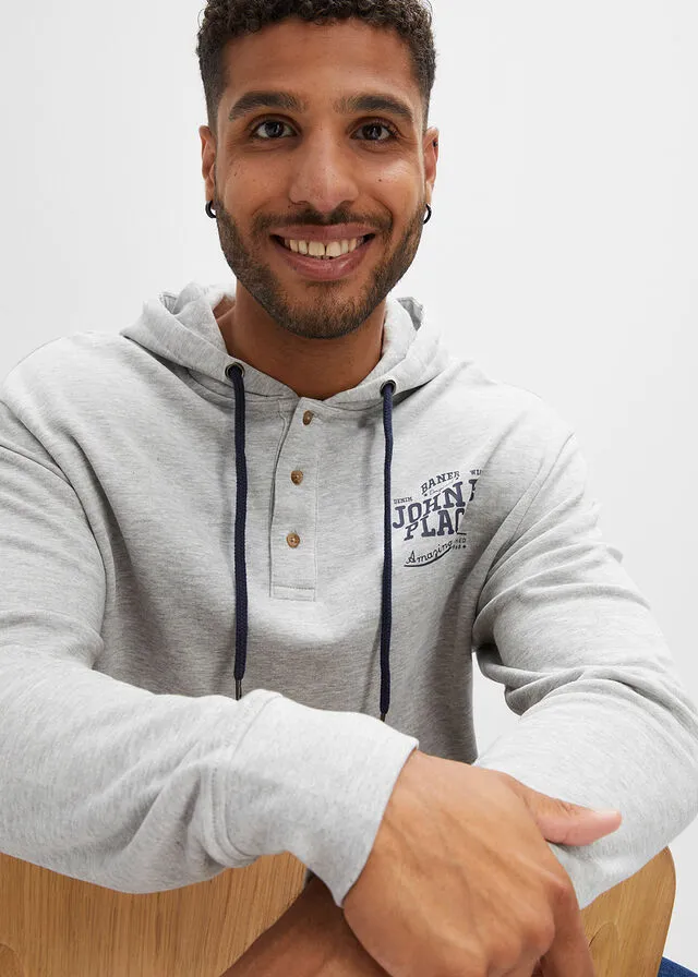 Sudadera con capucha Gris claro jaspeado