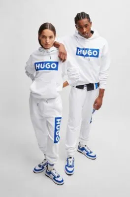 Sudadera con capucha regular fit de felpa de rizo con logo estampado