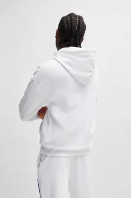 Sudadera con capucha regular fit de felpa de rizo con logo estampado