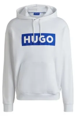 Sudadera con capucha regular fit de felpa de rizo con logo estampado