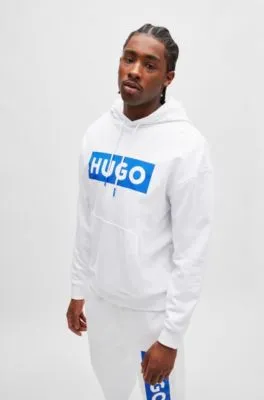 Sudadera con capucha regular fit de felpa de rizo con logo estampado