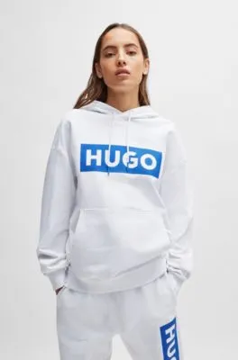 Sudadera con capucha regular fit de felpa de rizo con logo estampado