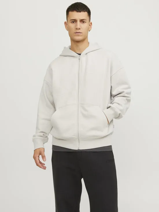 SUDADERA OVERSIZE ABIERTA CON CREMALLERA, BLANCO ROTO   JPRBLAHARVEY