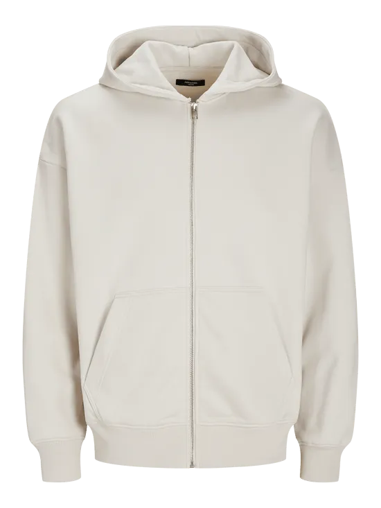 SUDADERA OVERSIZE ABIERTA CON CREMALLERA, BLANCO ROTO   JPRBLAHARVEY