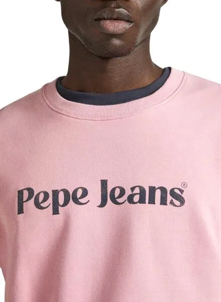 Sudadera Pepe Jeans Regis Rosa Para Hombre
