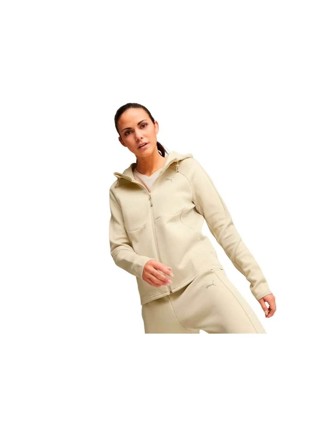 SUDADERA PUMA EVOSTRIPE FULLZIP H MUJER GRANOLA