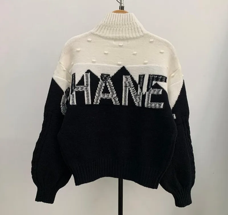 Sweaters de lujo para mujer Manga larga High Collar Jumper Diseñador Sweater Mujeres Páramo