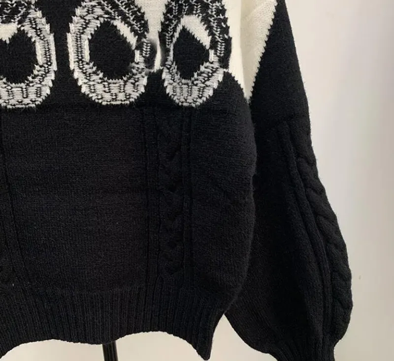 Sweaters de lujo para mujer Manga larga High Collar Jumper Diseñador Sweater Mujeres Páramo