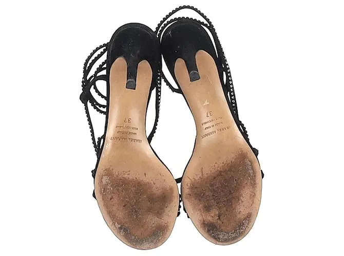 Tacones Strappy Embellished Isabel Marant en Ante Negro 