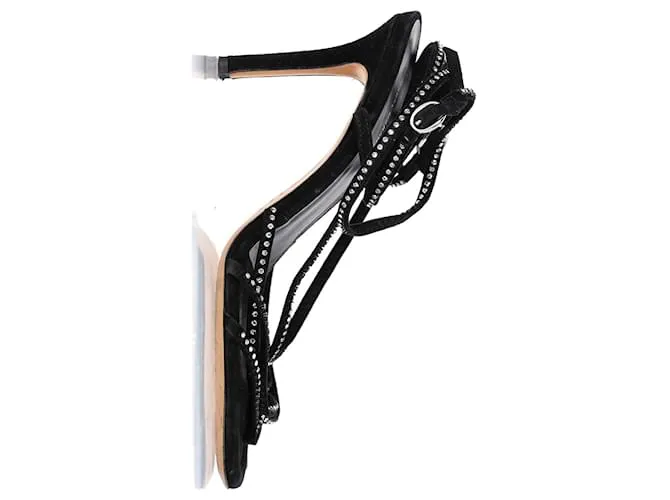 Tacones Strappy Embellished Isabel Marant en Ante Negro 