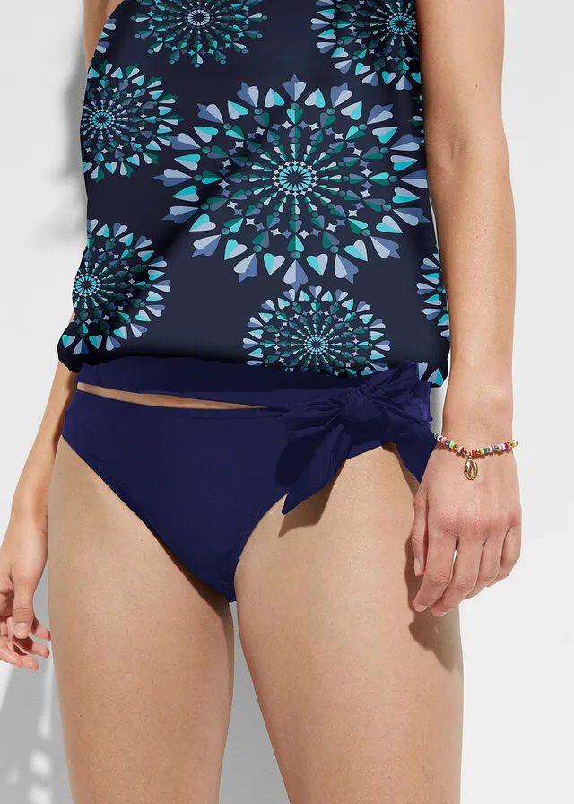 Tankini (2 piezas) Azul marino con estampado gráfico