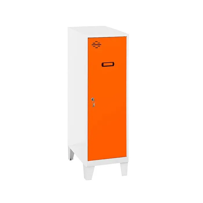 Taquilla desmontada MINI 915 Single 1015X300X500 + Pies Blanco/Naranja SIMONRACK
