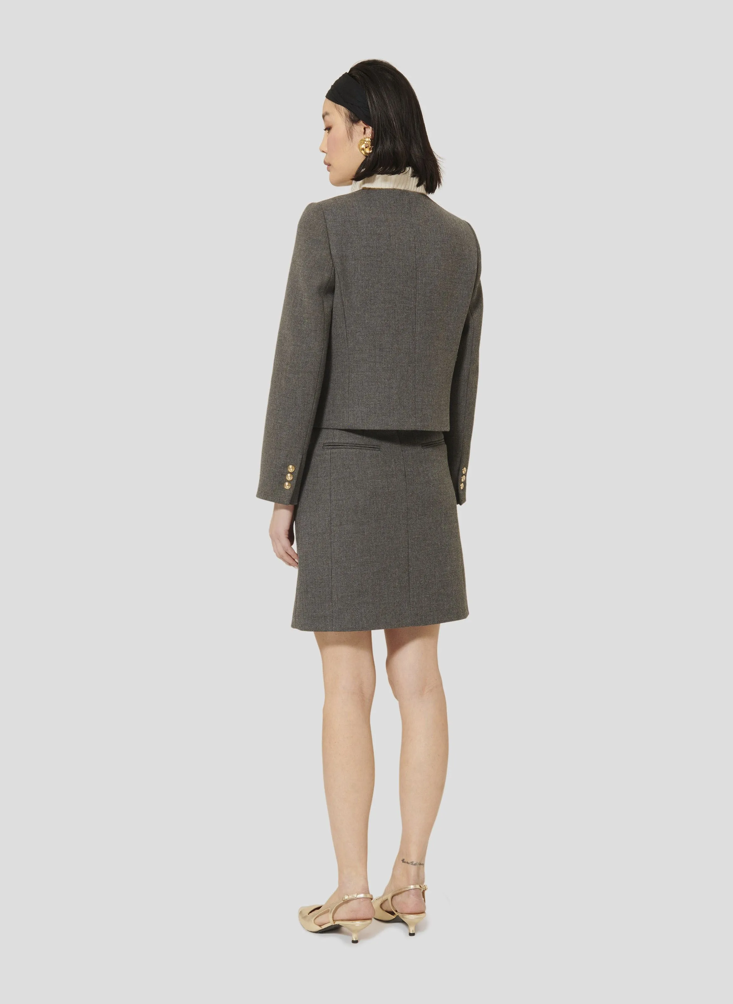 TARA JARMON VESNA  CHAQUETA CON CUELLO REDONDO EN GRIS