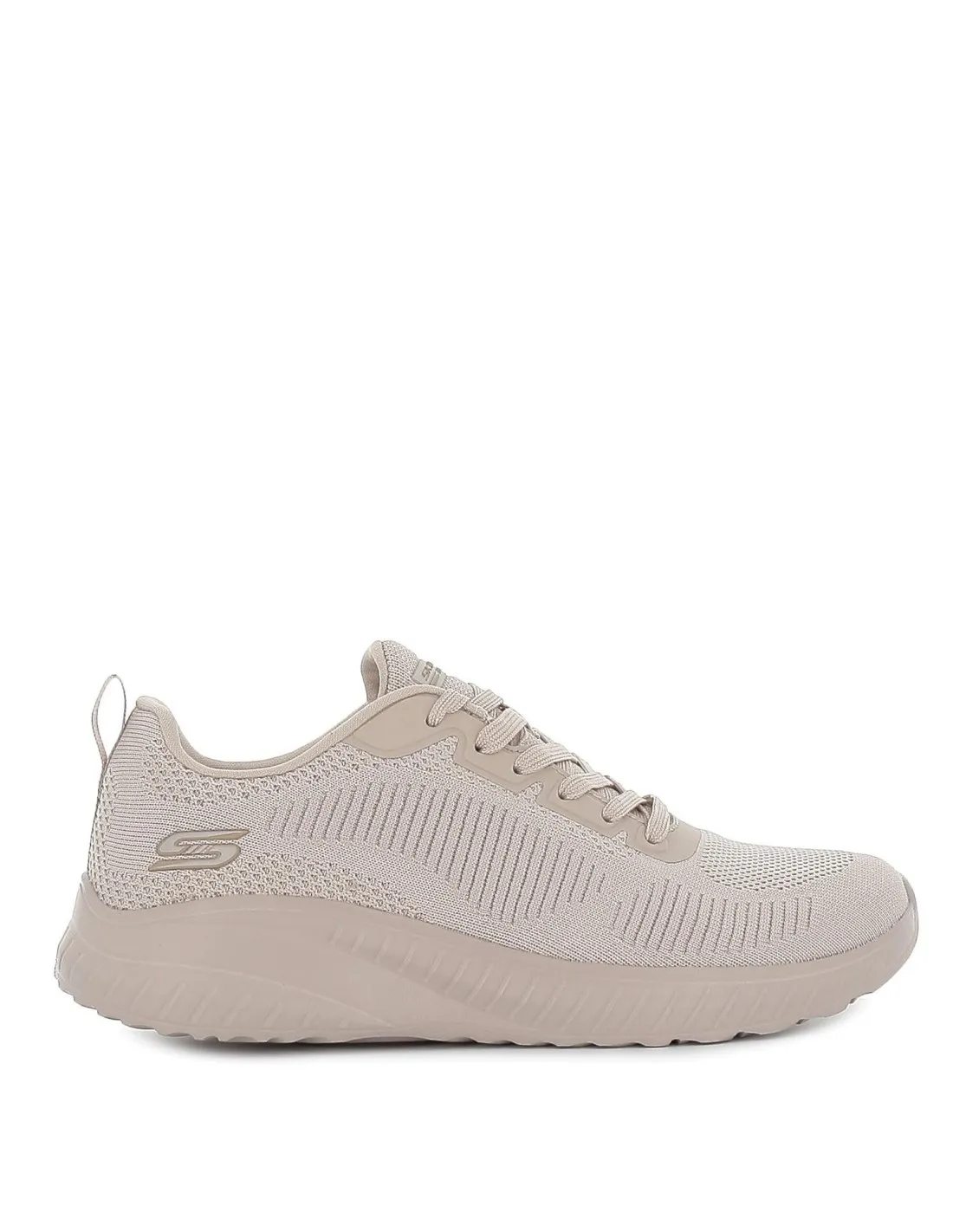 Tenis cordones mujer malla knit nude Skechers