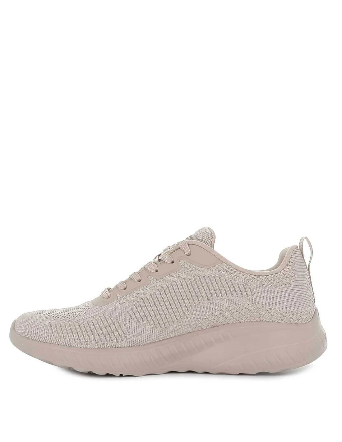 Tenis cordones mujer malla knit nude Skechers