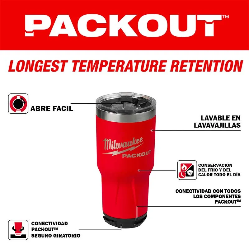 TERMO VASO PACKOUT MILWAUKEE 30 OZ 48228393R 887.2 ML