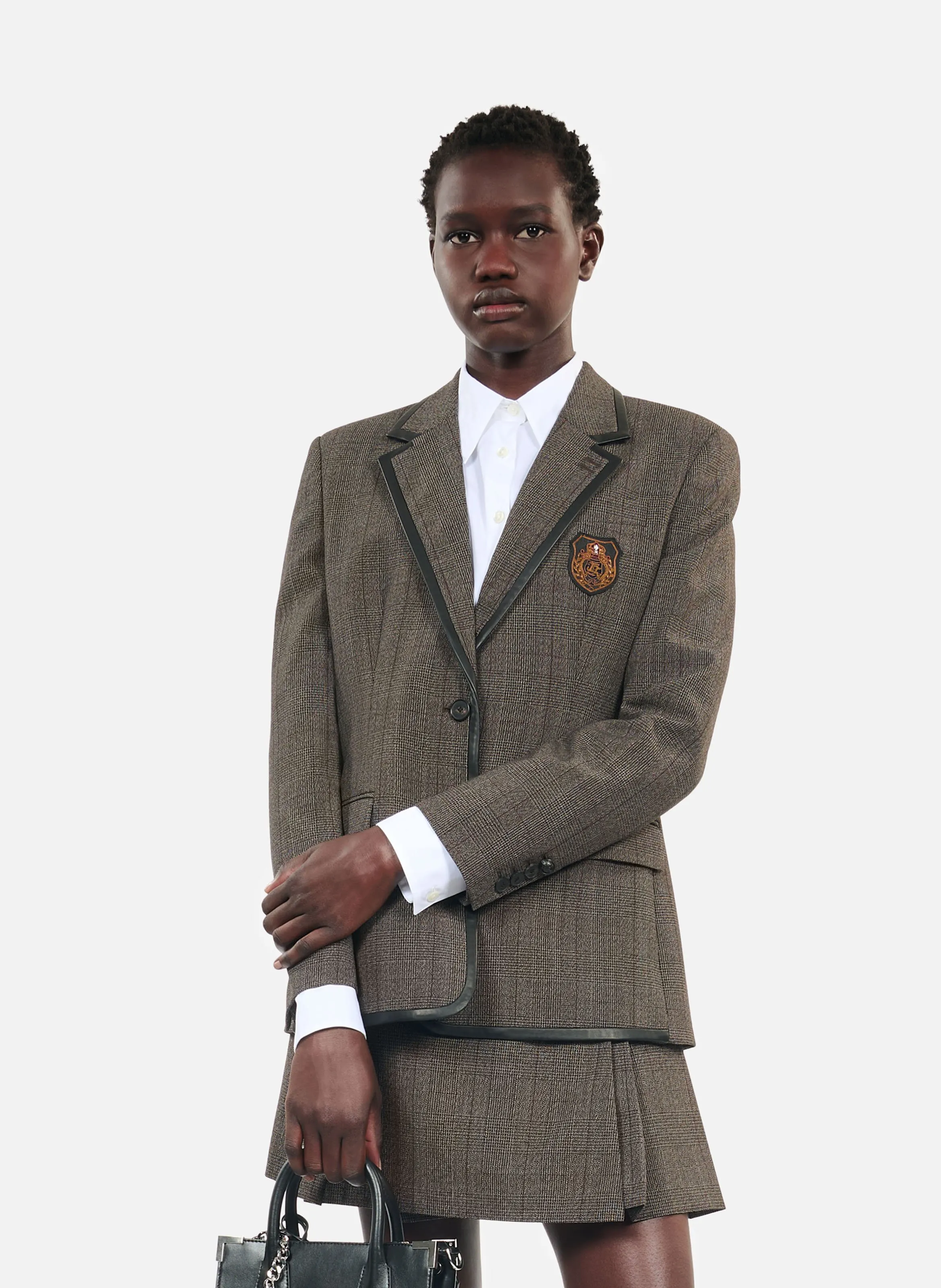 THE KOOPLES Veste tailleur ajusté en laine en marron