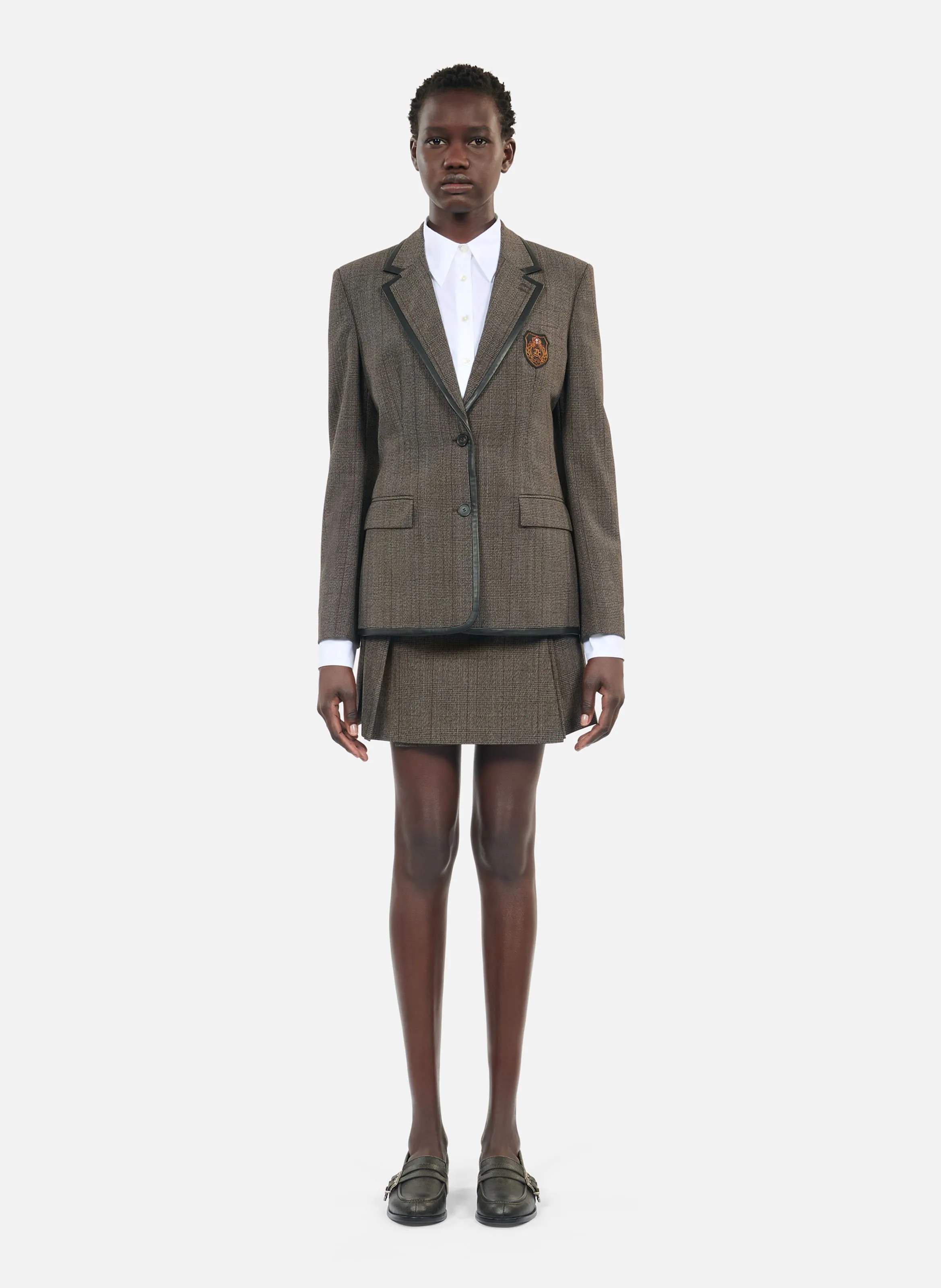 THE KOOPLES Veste tailleur ajusté en laine en marron